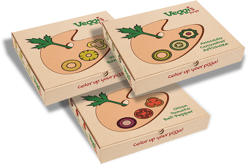 Logo and Packaging for Veggis First (fictional restaurant)